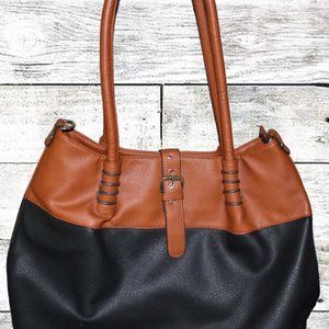 BLACK RIVET Shoulder Crossbody 3~IN~1 Handbag Wilson Leather NICE Two Tone